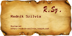 Rednik Szilvia névjegykártya
